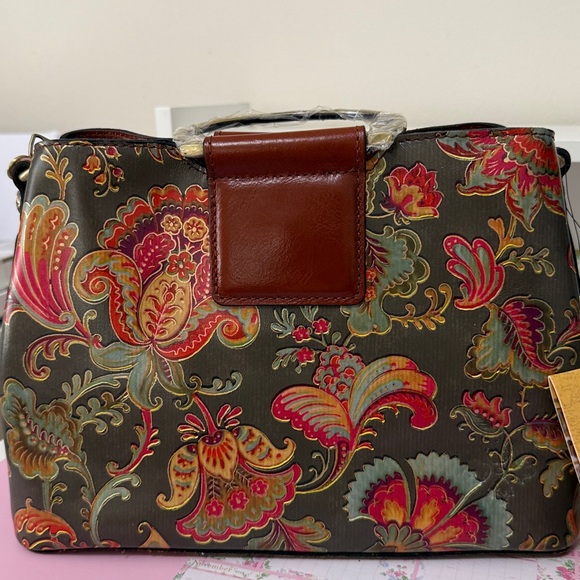 Patricia Nash Brown Floral Leather-Accent Crossbody with Wallet - Picture 5 of 15
